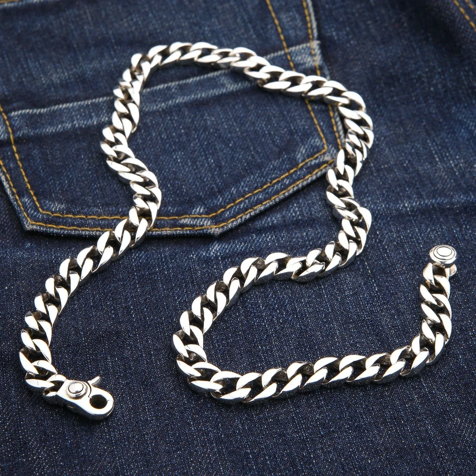 Small Sterling Silver Figaro Cuban Necklace