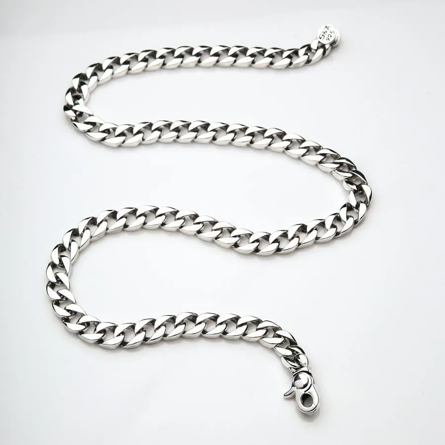 Small Sterling Silver Figaro Cuban Necklace