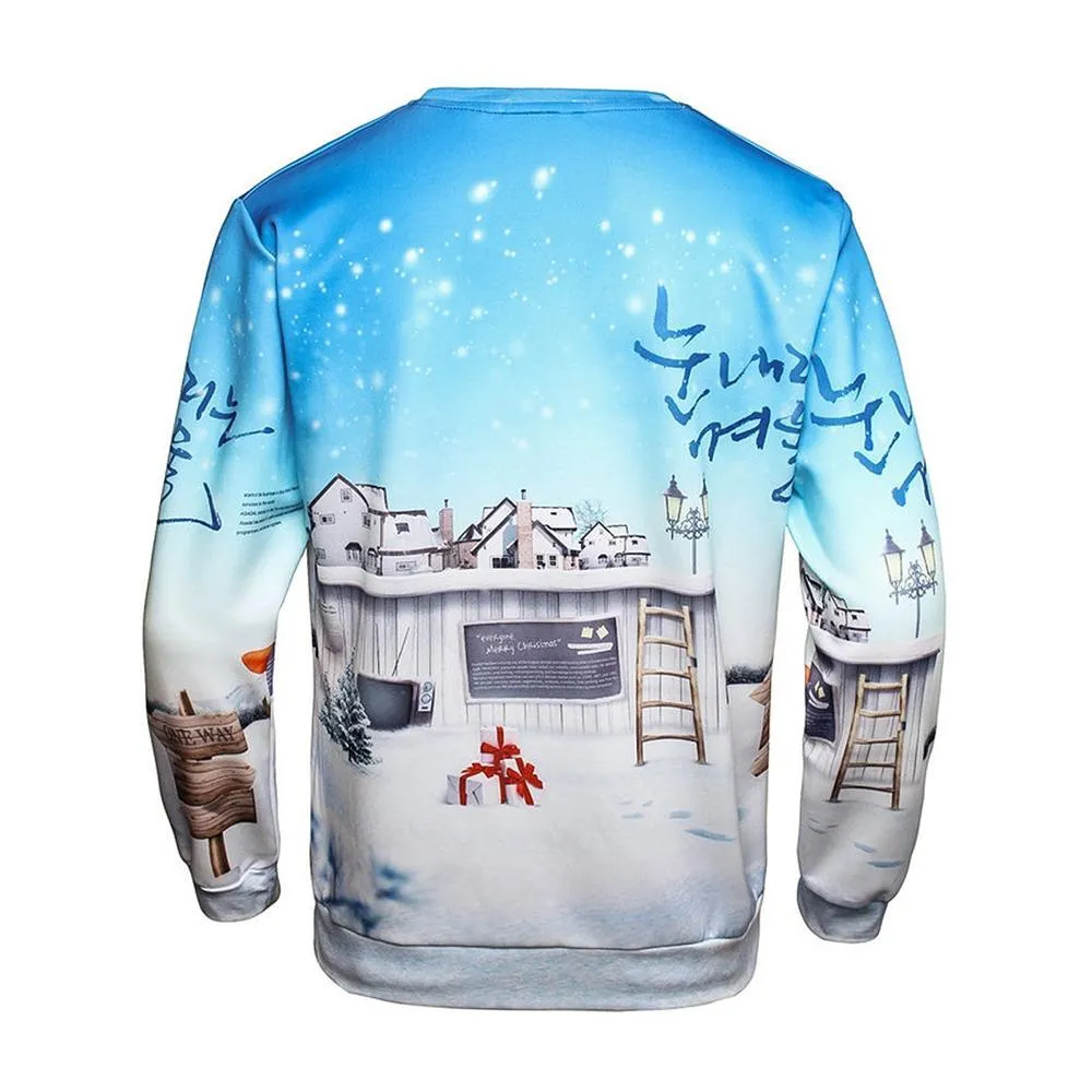 Snowman Crew Neck Pullover Sweatshirt