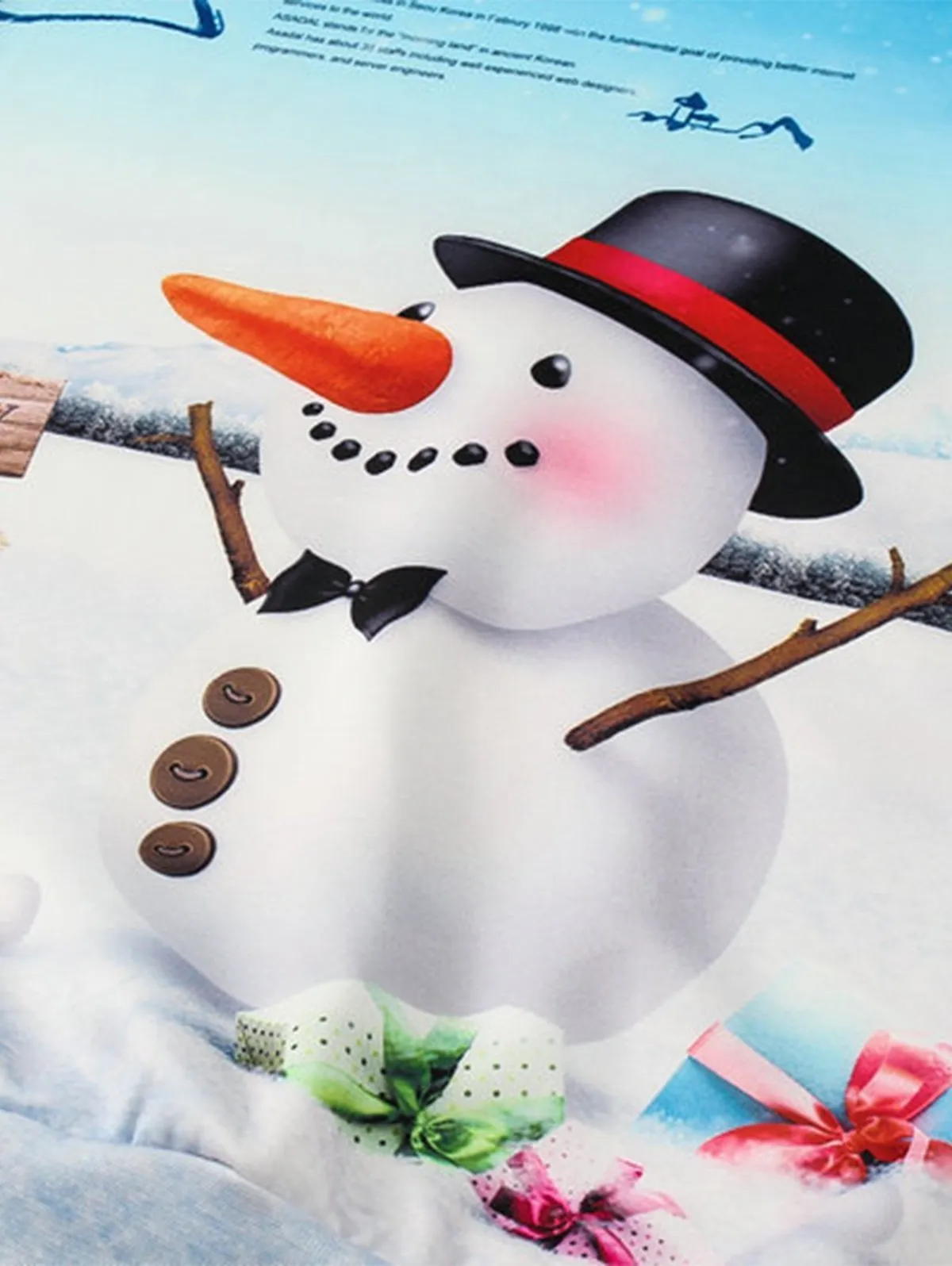 Snowman Crew Neck Pullover Sweatshirt