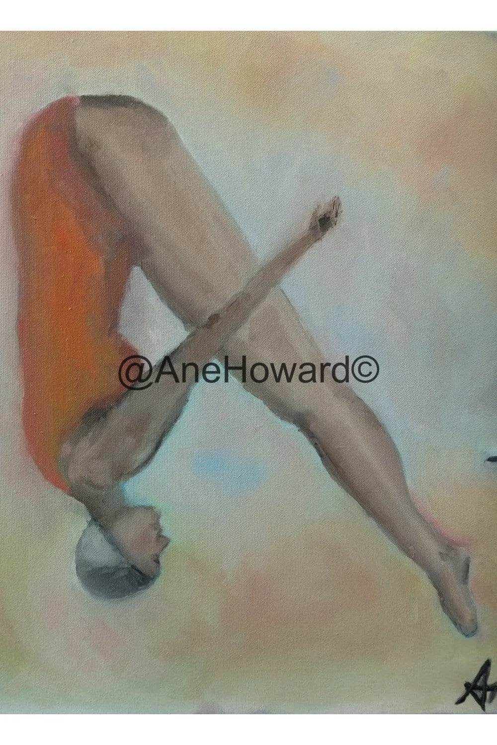 SOLD Retro Diver Oil Painting