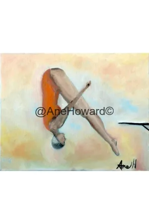 SOLD Retro Diver Oil Painting