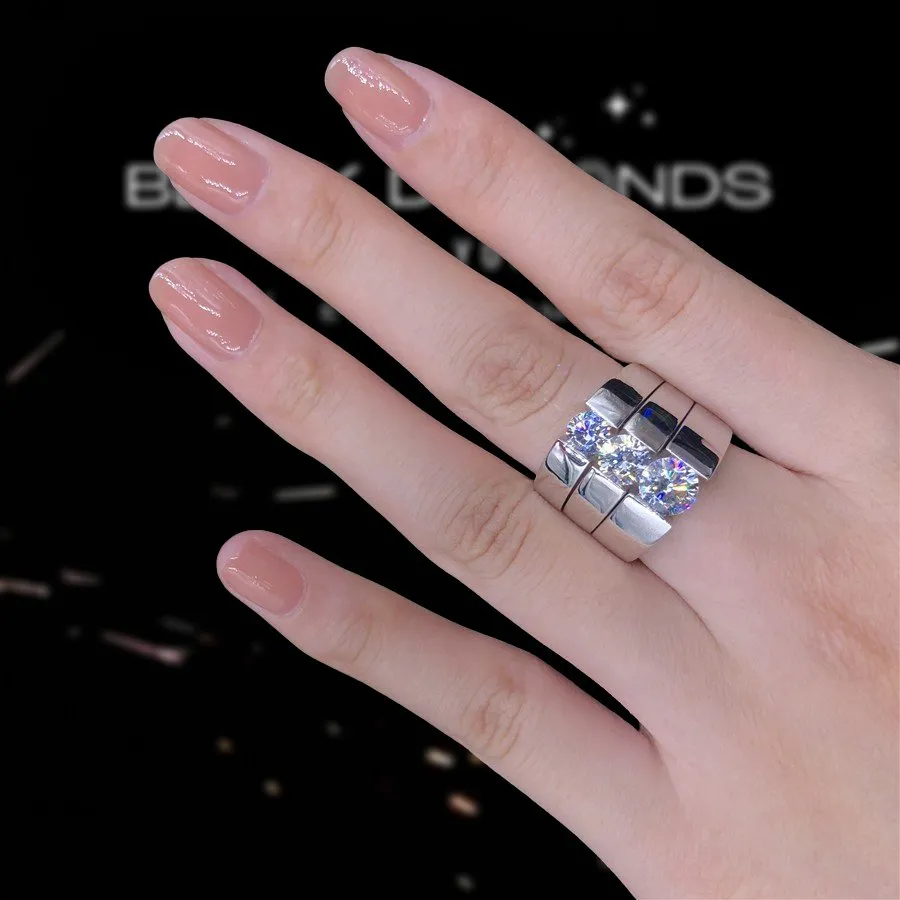 Solid 14k White Gold 1.0 Ct Diamond Wedding Band