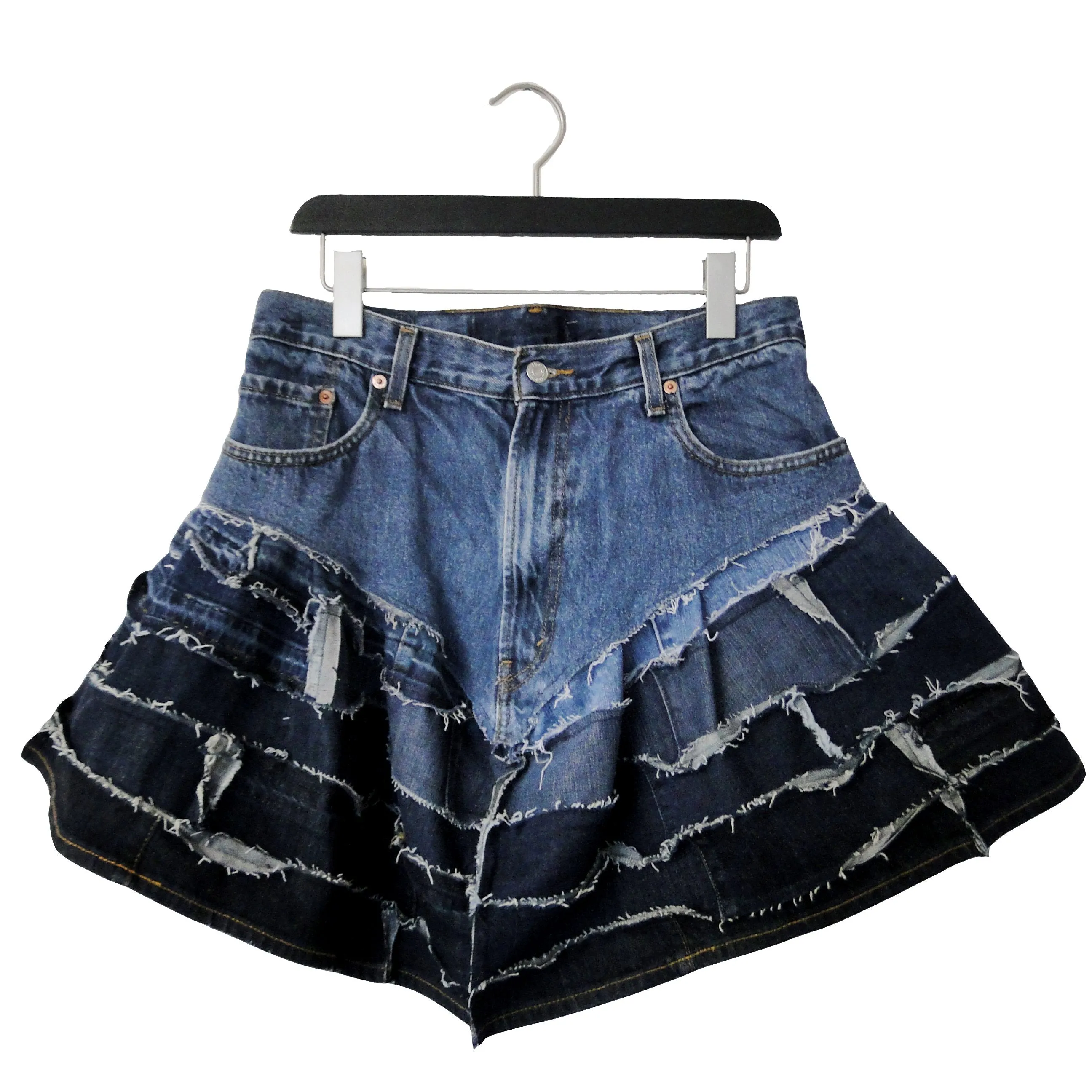 Spin - Genderless Upcycled Denim Skirt