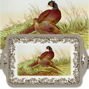 Spode Woodland Large Melamine Handled Tray Pheasant