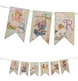 Spring Retro Pennant Garland