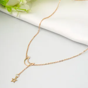 Star Moon Delicate Cable Chain Necklace
