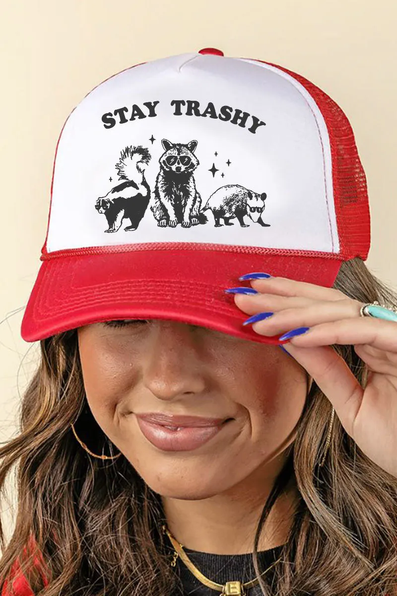 Stay Trashy Foam Mesh Back Trucker Cap