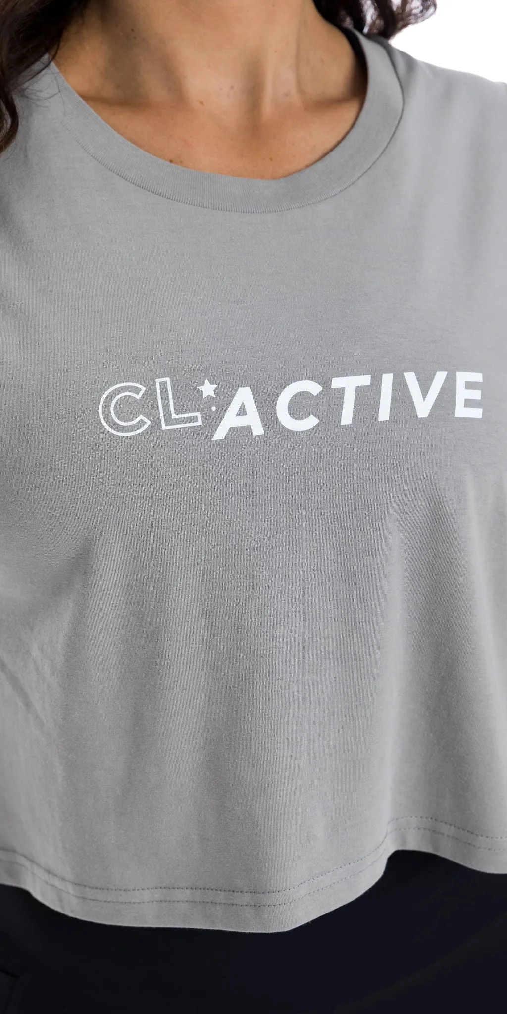 Steel Grey CL Active Crop Tank