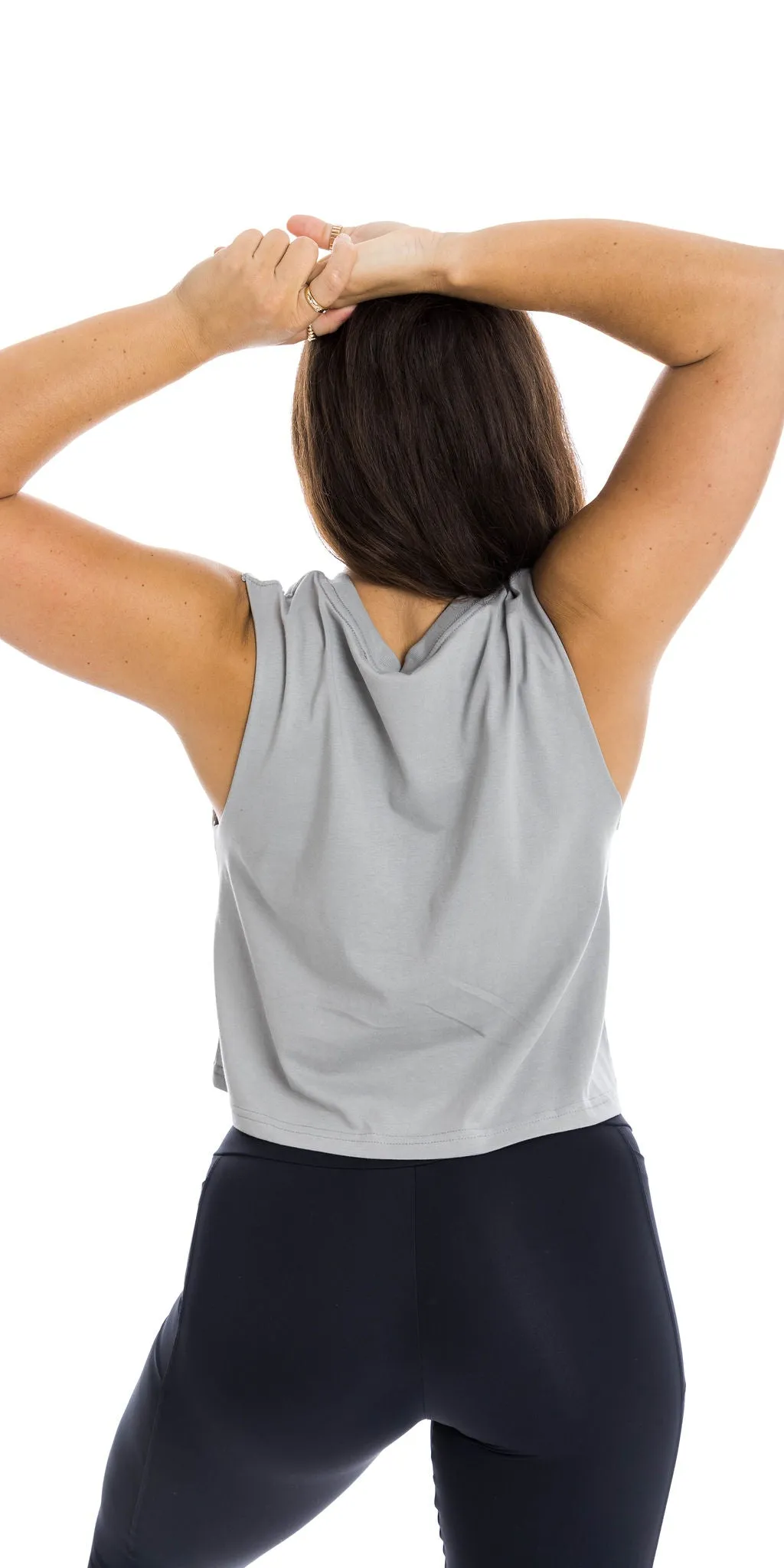 Steel Grey CL Active Crop Tank