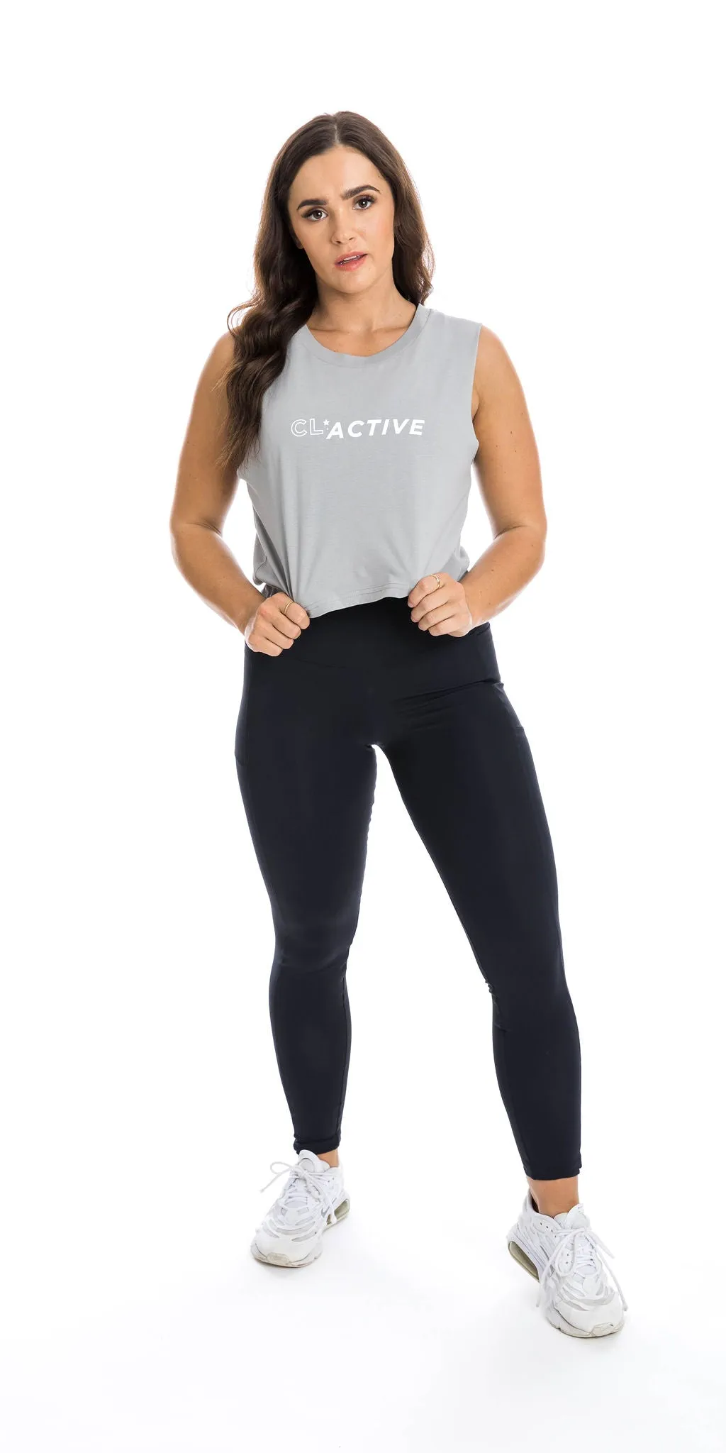 Steel Grey CL Active Crop Tank