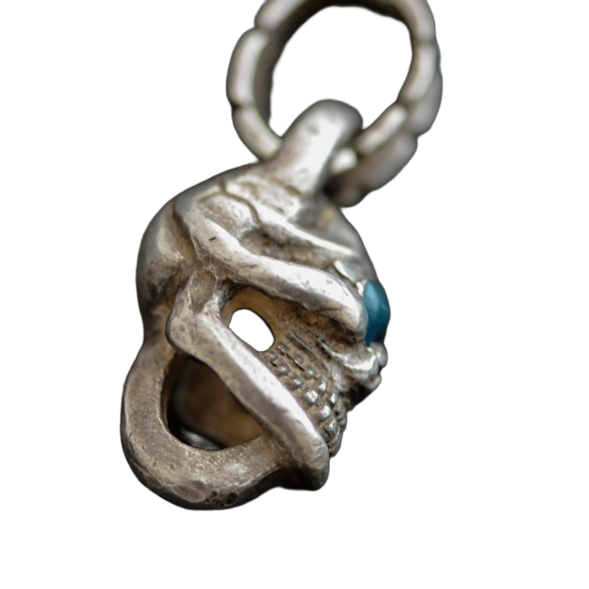 Stop Light Co Single Skull Top and Blue Topaz Eye