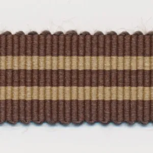 Stripe Grosgrain Ribbon #11 Dark Brown & Sand Beige