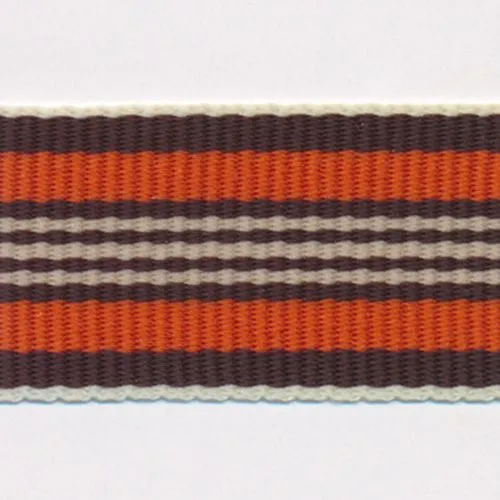Stripe Grosgrain Ribbon #16 Brown & Orange & Beige