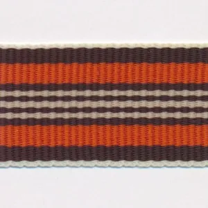 Stripe Grosgrain Ribbon #16 Brown & Orange & Beige