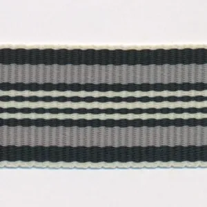 Stripe Grosgrain Ribbon #19 Black & Gray & White