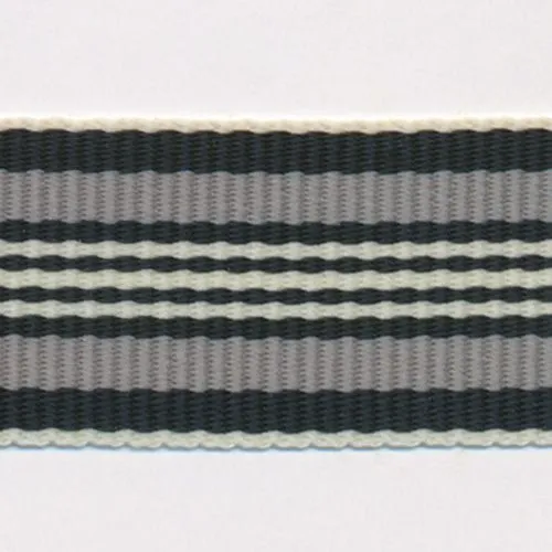 Stripe Grosgrain Ribbon #19 Black & Gray & White