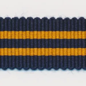 Stripe Grosgrain Ribbon #19 Night Blue & Orange