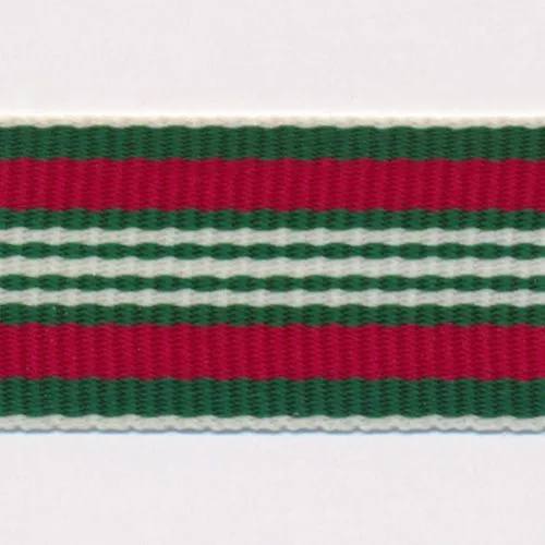 Stripe Grosgrain Ribbon #2 Green & Red & White