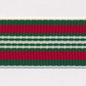 Stripe Grosgrain Ribbon #2 Green & Red & White