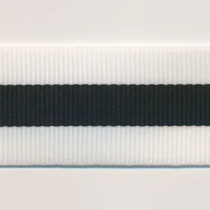 Stripe Grosgrain Ribbon #32 White & Black