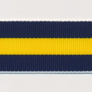 Stripe Grosgrain Ribbon #5 Navy & Yellow
