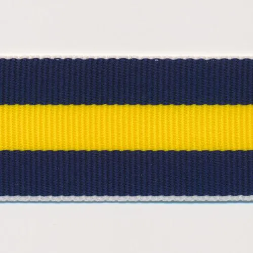 Stripe Grosgrain Ribbon #5 Navy & Yellow