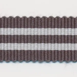 Stripe Grosgrain Ribbon #7 Carbon Gray & Off White