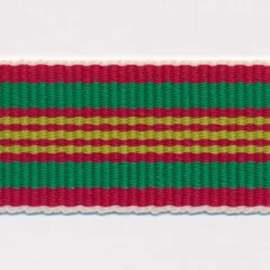 Stripe Grosgrain Ribbon #9 Red & Green & Yellow Green