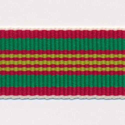 Stripe Grosgrain Ribbon #9 Red & Green & Yellow Green