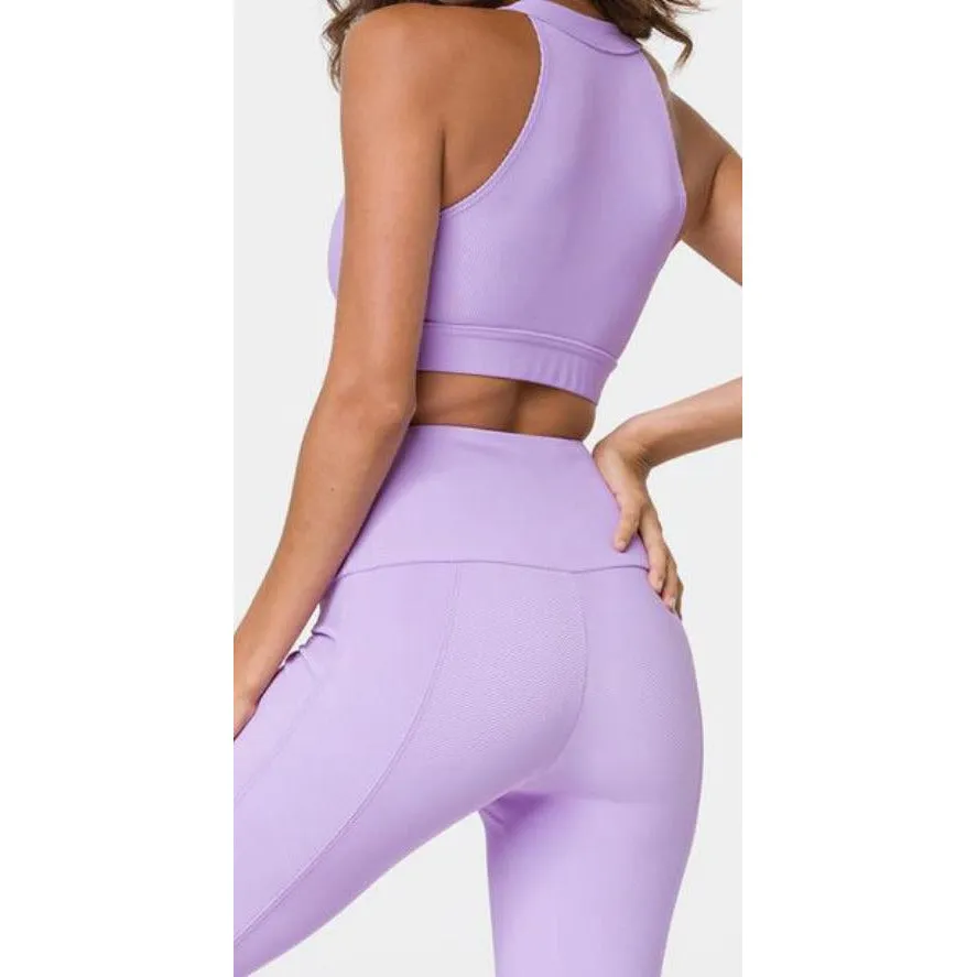 Sweetheart Midi Purple Rib Leggings