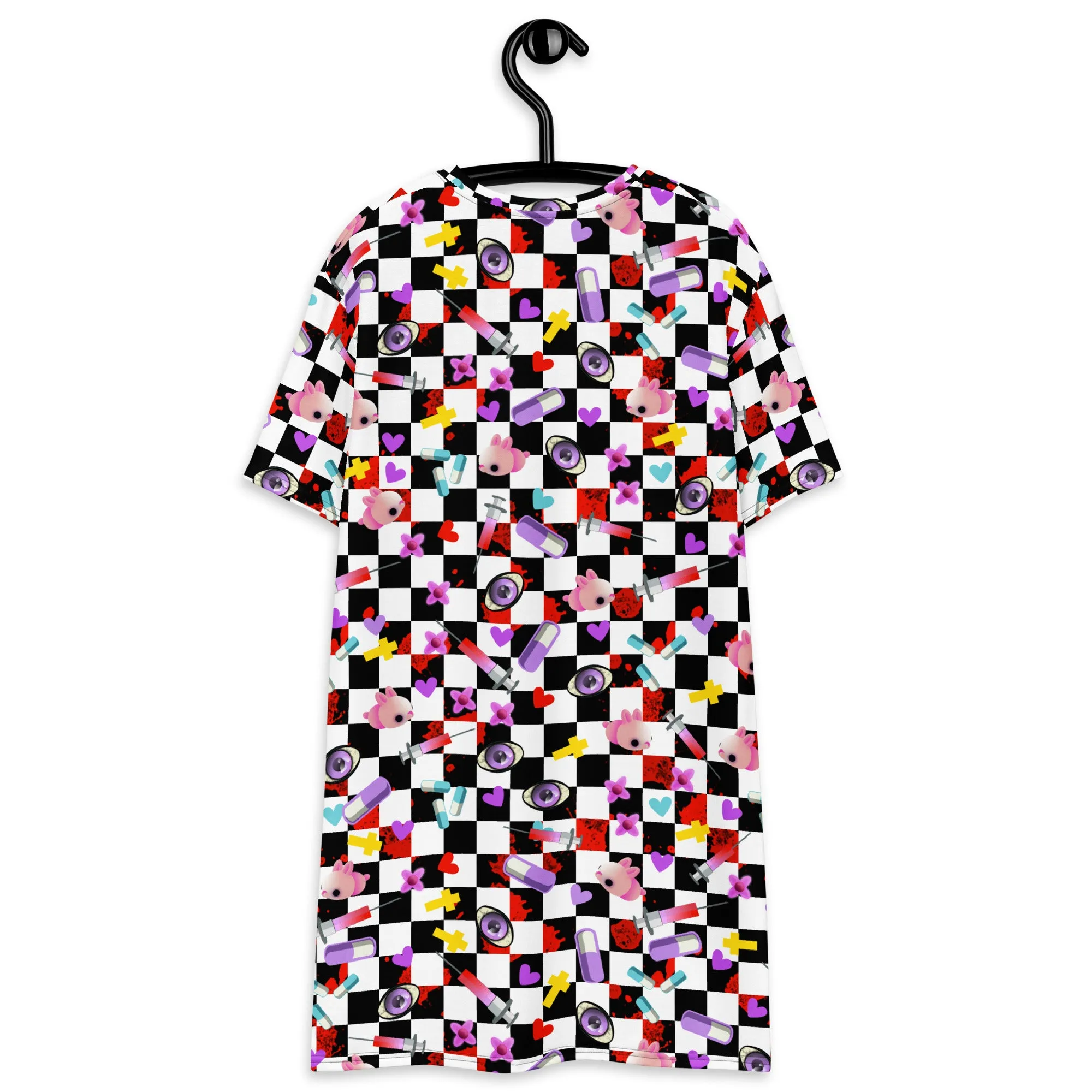 T-shirt dress, Checked Menhera