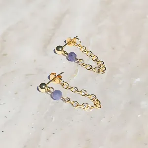 Tanzanite Chain Earrings