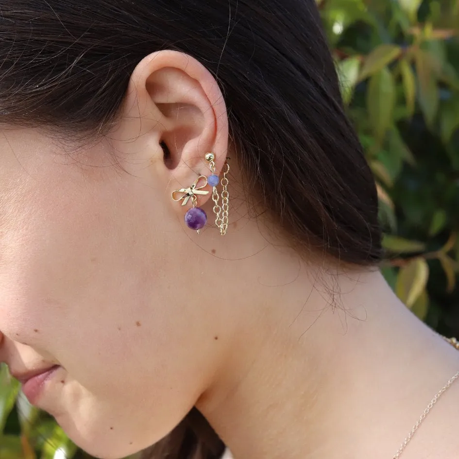 Tanzanite Chain Earrings