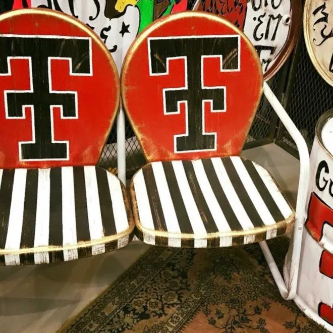 Texas Tech Hand Painted Metal Chair