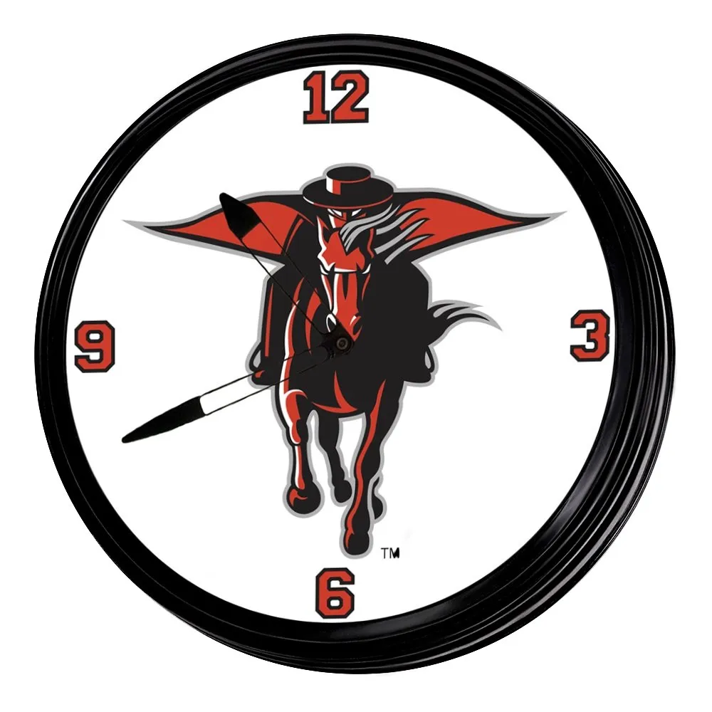 Texas Tech Red Raiders: Masked Rider - Retro Lighted Wall Clock