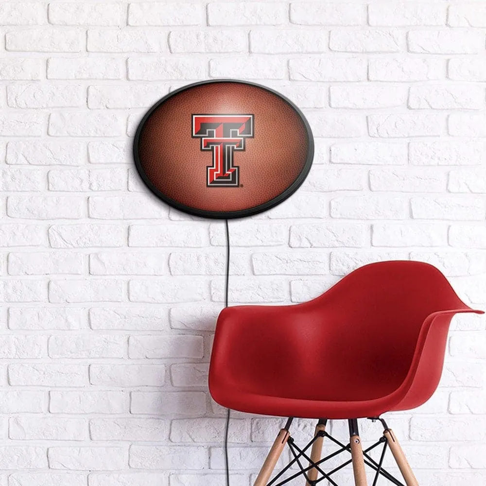 Texas Tech Red Raiders: Pigskin - Oval Slimline Lighted Wall Sign