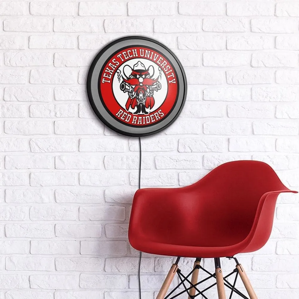 Texas Tech Red Raiders: Raider Red - Round Slimline Lighted Wall Sign