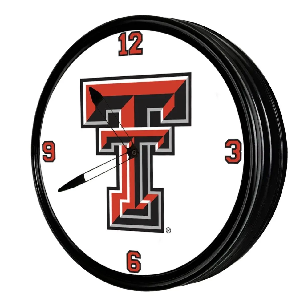 Texas Tech Red Raiders: Retro Lighted Wall Clock