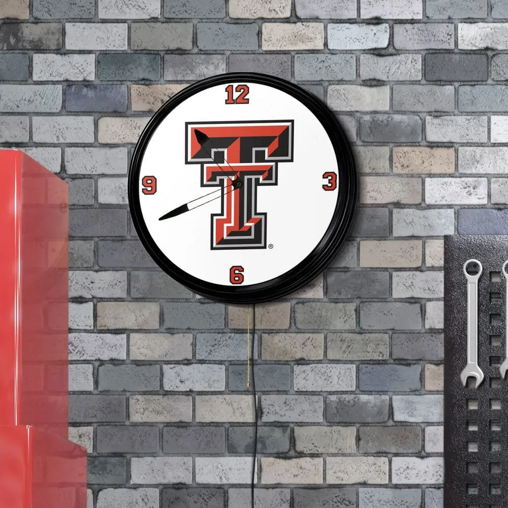 Texas Tech Red Raiders: Retro Lighted Wall Clock