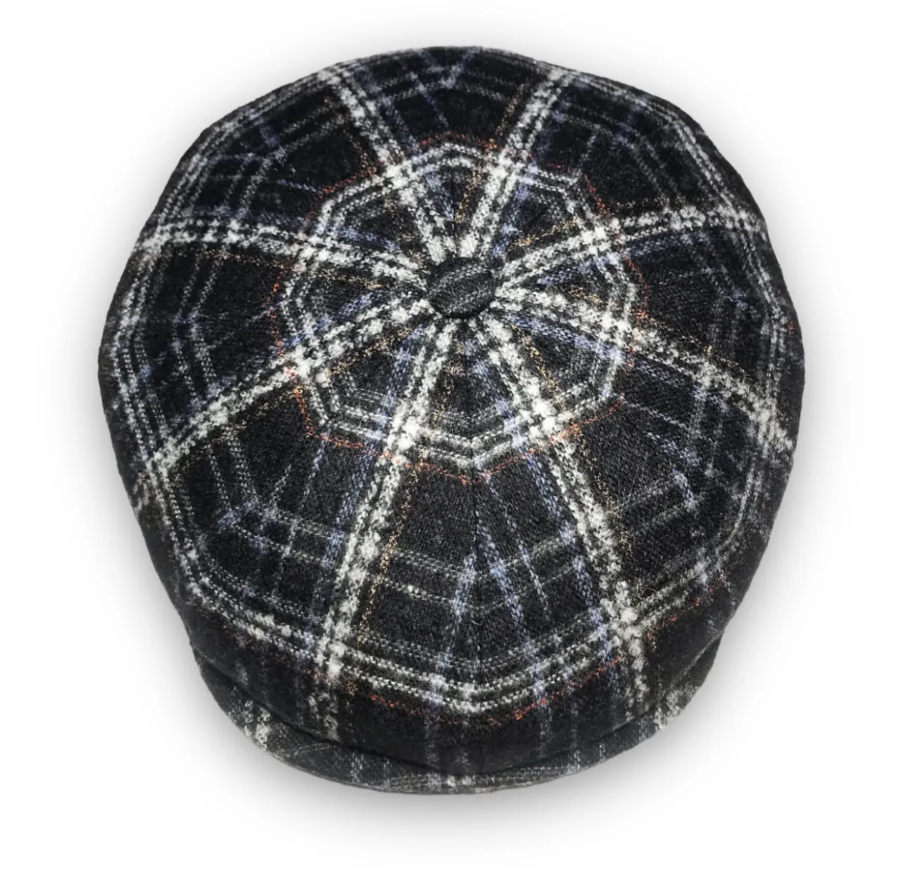 the BEPPE BLACK PLAID NEWSBOY CAP