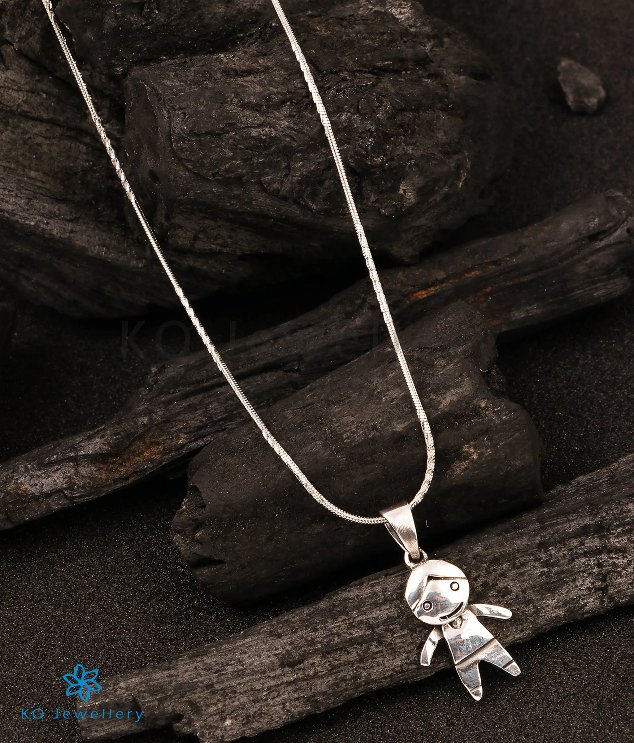 The Cute Boy Silver Pendant