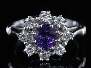 The Peverly Purple Sapphire and Diamond Ring in Platinum