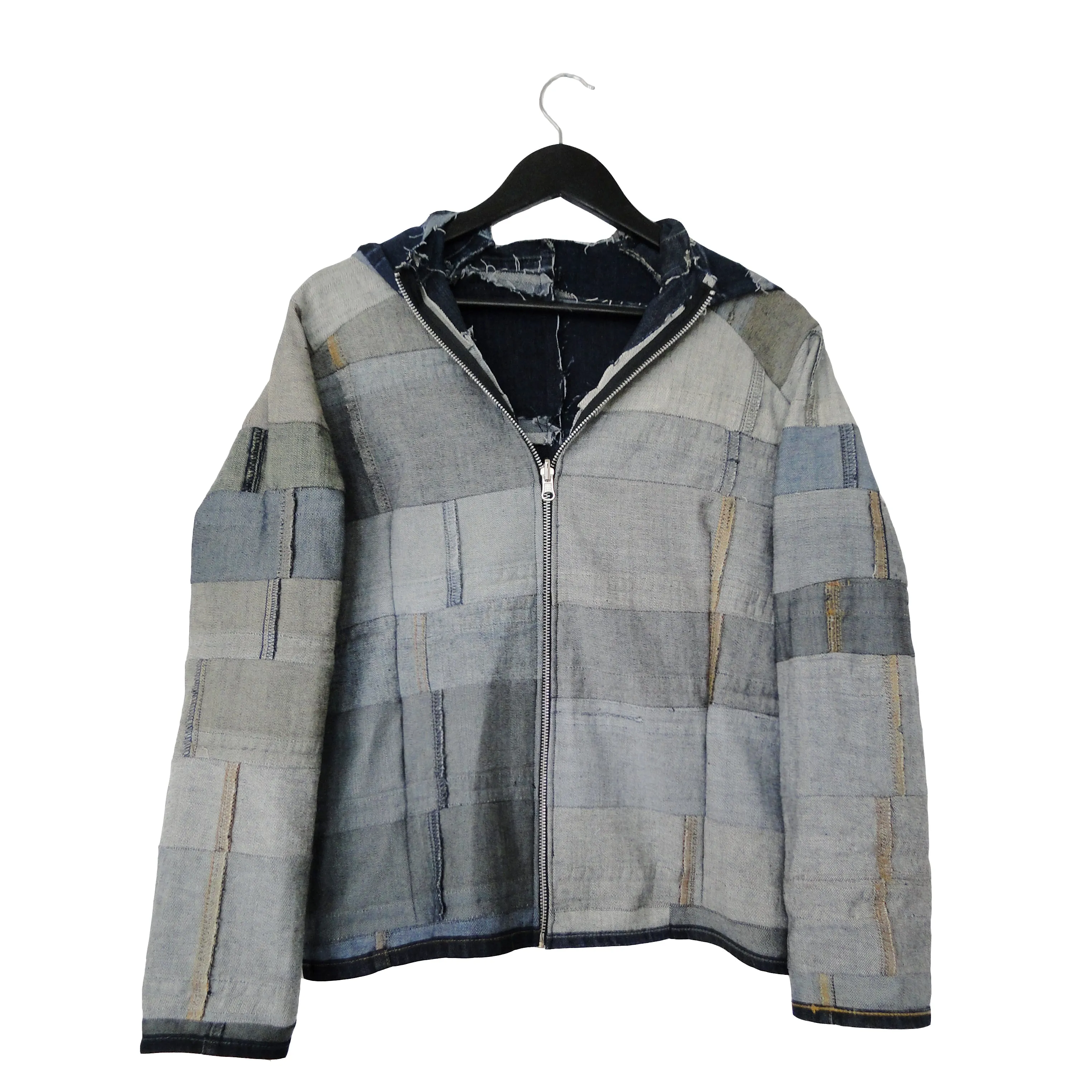 This Is How I Disappear- Reversible Denim Jacket with Hood