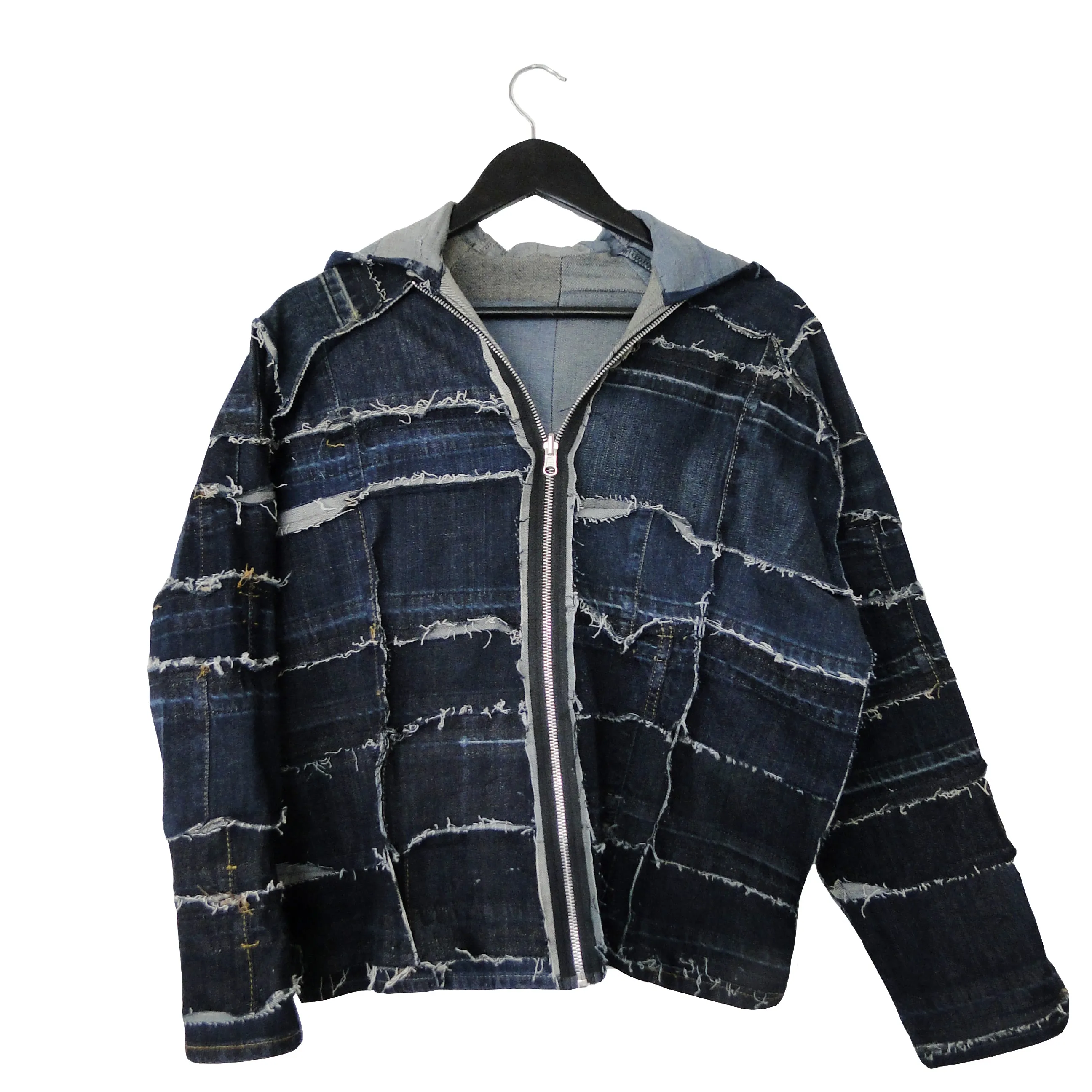 This Is How I Disappear- Reversible Denim Jacket with Hood