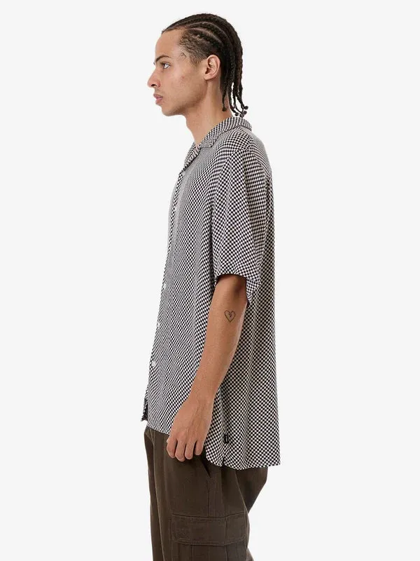 THRILLS AALTO BLOWING SHIRT HERITAGE WHITE/PURPLE PENNANT