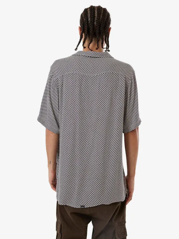 THRILLS AALTO BLOWING SHIRT HERITAGE WHITE/PURPLE PENNANT
