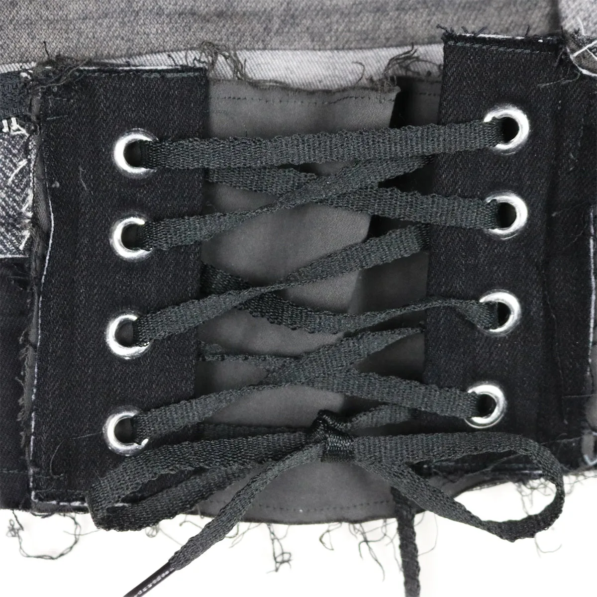 Tie Her Down - Upcycled Denim Corset Crop Top