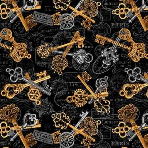 Time Travel by Blank Quilting KEYS/BLACK