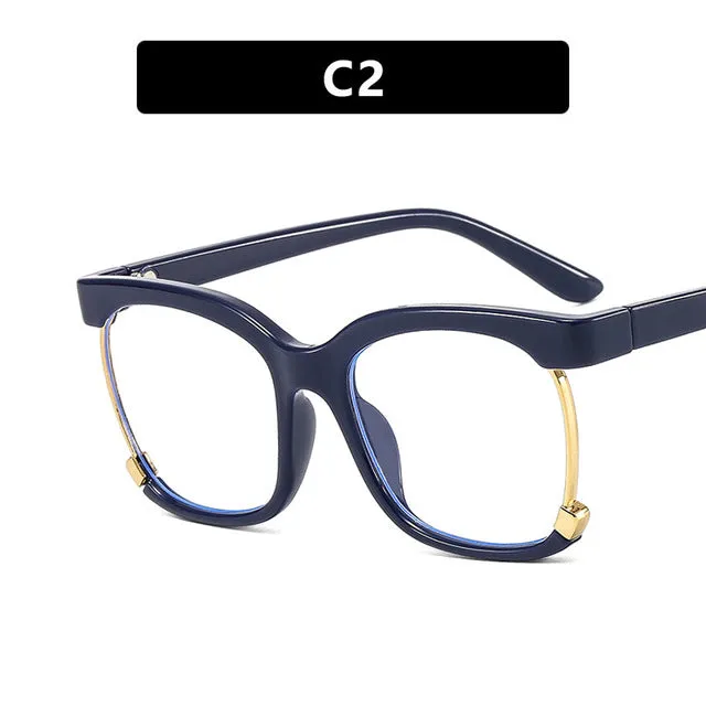 Trend Fashion Retro Square Anti Blue Light Women Glasses